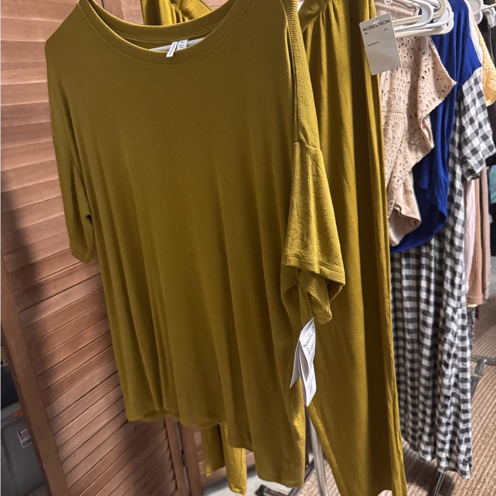 Nordstrom Women's Mustard Green Buttery soft Lounge  SET- XL NWT